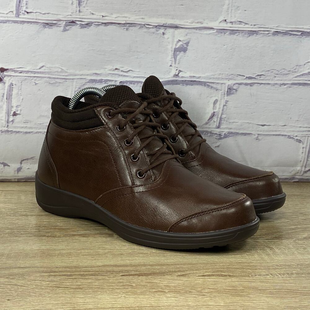Orthofeet Milano 890 Brown Lace-Up Boots Women's 8.5 WIDE Orthopedic Comfort